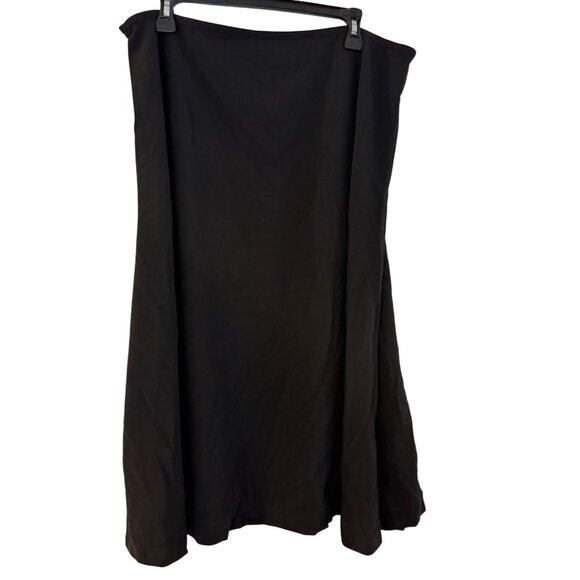 Calvin Klein Womens Size 16 Black A-Line Midi Skirt Hidden Side Zipper Polyester - Picture 3 of 5